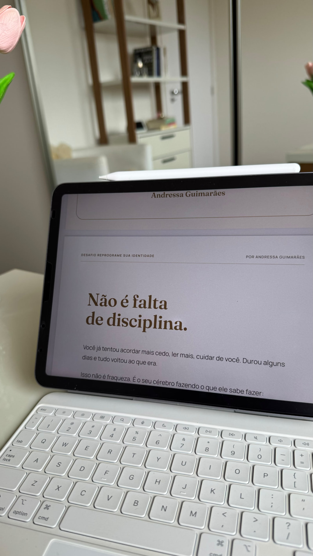 Material Reprograme Sua Identidade no iPad com o título Não é falta de disciplina